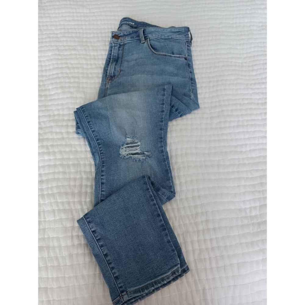 Old Navy Womens Size 16‎ Reg Rockstar Mid Rise Skinny Denim Blue Jeans in EUC
